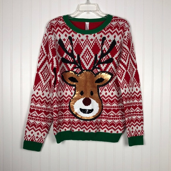 No Boundaries Sweaters - Reindeer Christmas Sweater XL 15/17